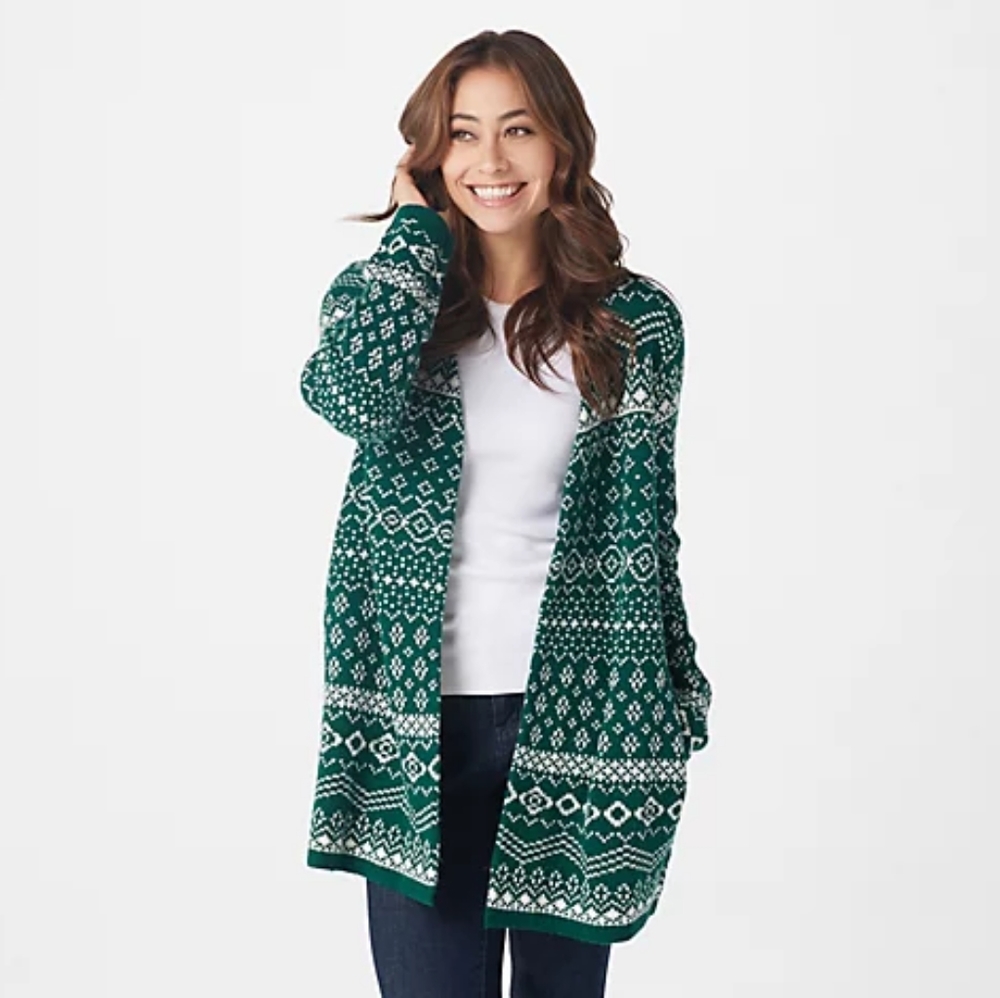 D & Company jacquard knit cardigan